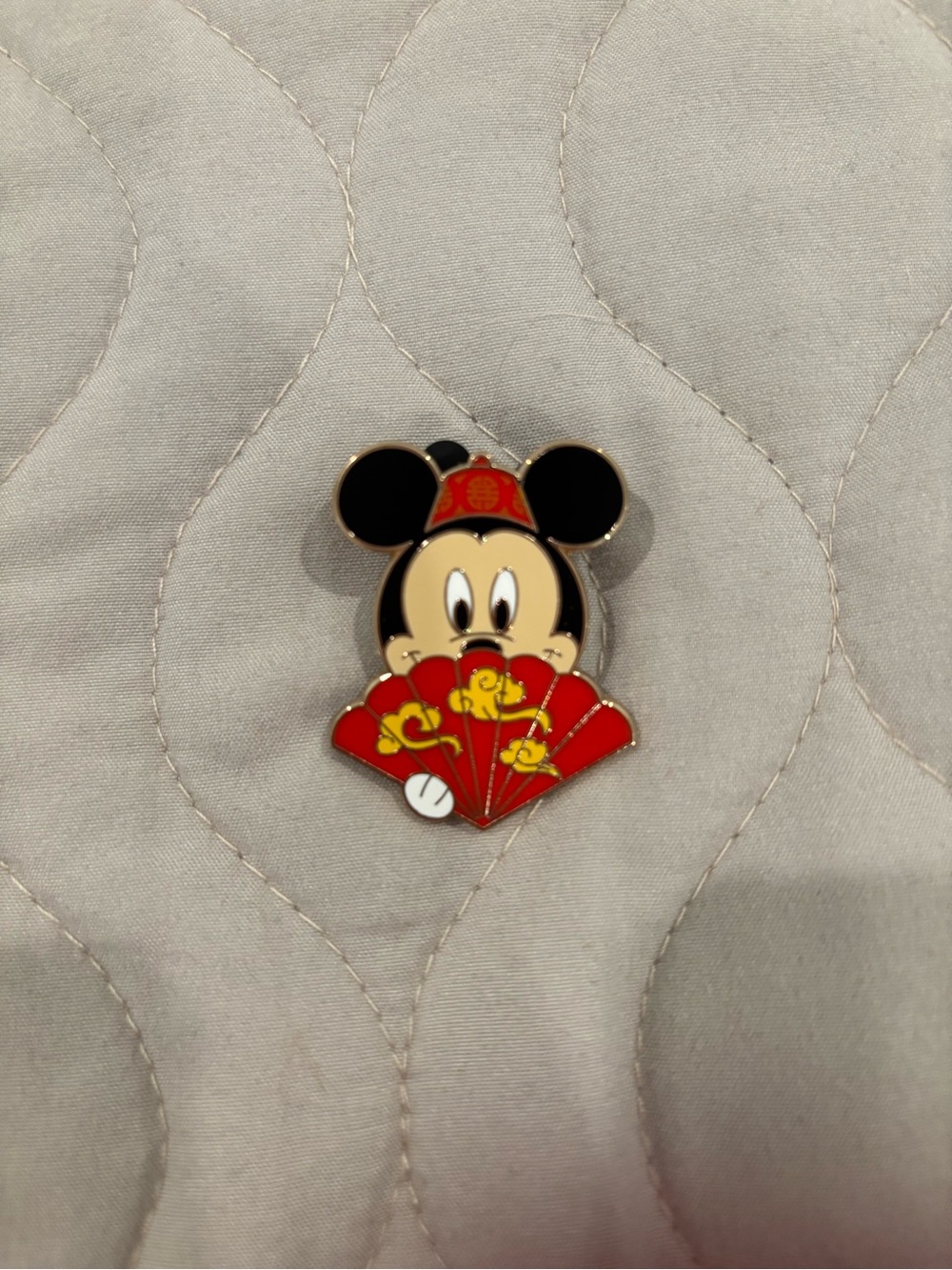 Disney Mickey Mouse Red Fan Enamel Pin